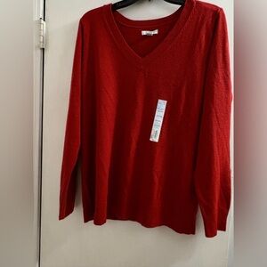 Women’s Croft & Barrow The Extra Soft Red V-Neck Sweater